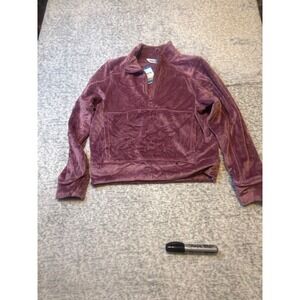 DSG Girls Velour 1/2 Zip Pullover Rose Coffee‎ Size M 10 12 NWT